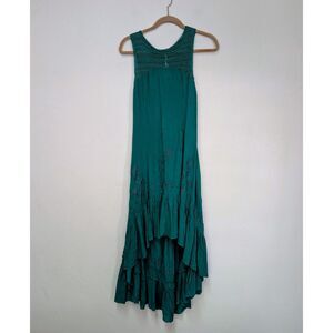 Free People Tiered Crochet Maxi Dress Emerald Green Women's Small Boho